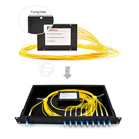 DWDM Mux Demux Стандартная установка в стойке 1U вместе с кабелями и модулями