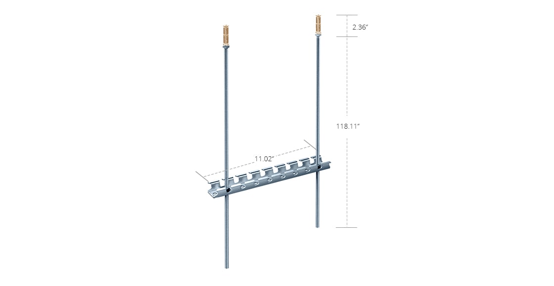 280mm T Trapeze Wire Mesh Cable Tray Ceiling Mounting Kit Fs