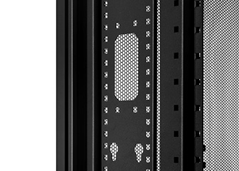 Server/Network Cabinets Full height bracket attaches to the frame in back corner, supports two vertical PDUs and cable management.