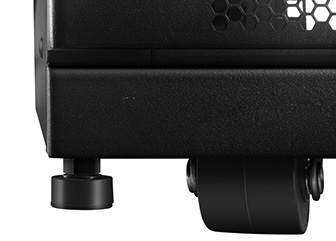 Server/Network Cabinets Casters and Leveling Feets allow cabinet roll to the final installation location and adjust and level it on uneven surfaces.