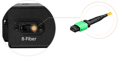 MTP®/MPO Fibre Cassettes 
Rear Panel - Base-8 MTP Ports for Parallel Optics