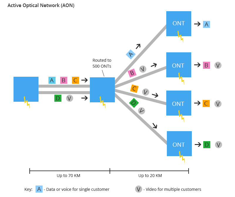 aon network, AON vs PON