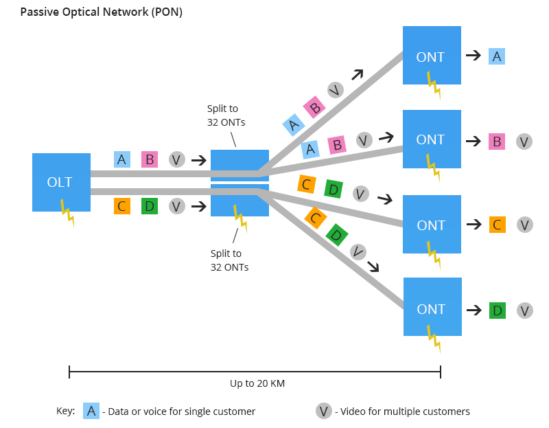 PON network, AON vs PON