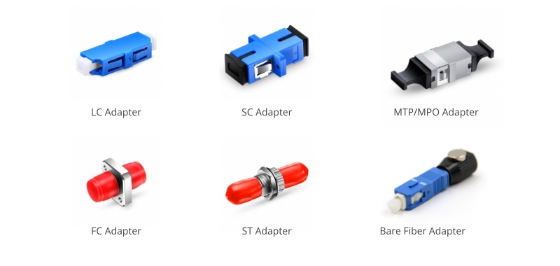 Tipos diferentes de adaptadores de fibra óptica