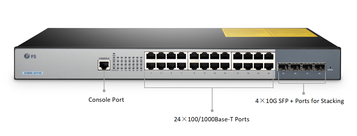 S3800-24T4S stackable managed switch