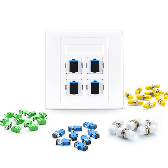 Customised 4Port Fibre Optic Wall Plate Outlet FS Germany