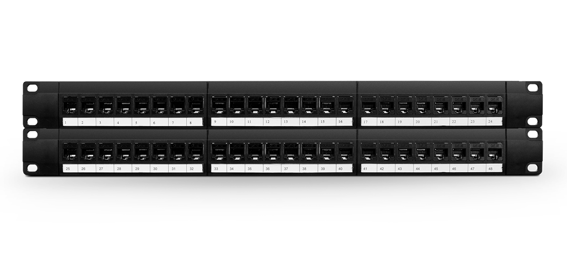 48 Ports Cat6 Unshielded Feed-Through Patch Panel, 2U Rack ... t568b wiring scheme 