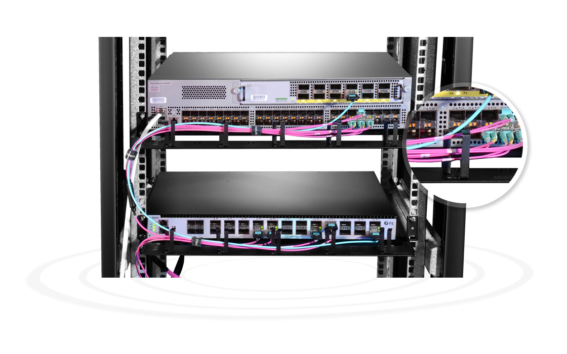 1U Metal Detachable Horizontal Cable Management Panel with 5 Dring