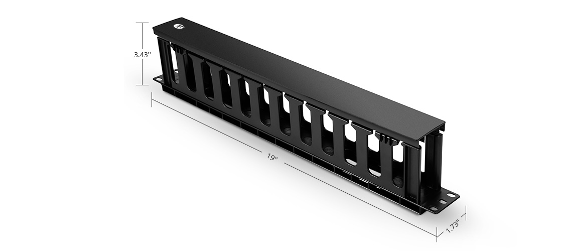 1U Plastic Single Sided Horizontal Cable Manager with Finger Duct - FS