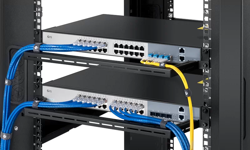 Zero U Horizontal Cable Lacing Bar with Angled 4” Offset, 5pcs/pack - FS