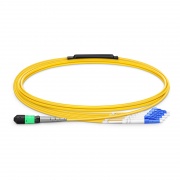 2m (7ft) MTP Femelle vers 4 LC UPC Duplex 8 Fibres OS2 9/125 Câble Breakout Monomode, Type B, Élite, LSZH, Jaune 2m (7ft) MTP Femelle vers 4 LC UPC Duplex 8 Fibres OS2 9/125 Câble Breakout Monomode, Type B, Élite, LSZH, Jaune