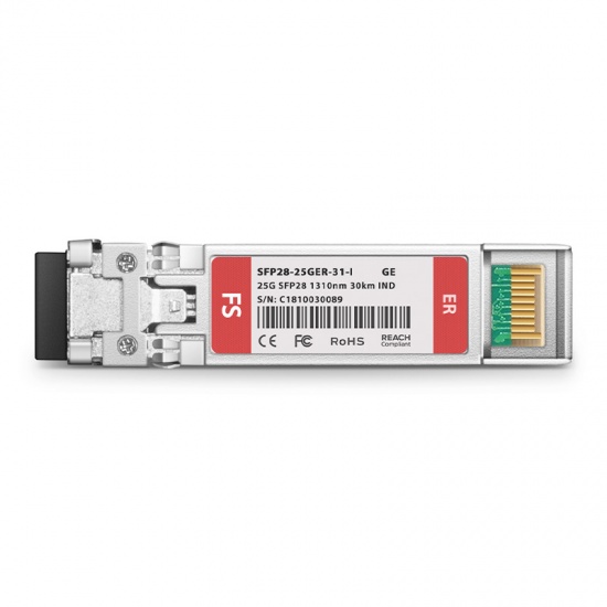 Generic Compatible 25GBASE-ER SFP28 1310nm 30km Industrial DOM Duplex LC SMF Optical Transceiver Module
