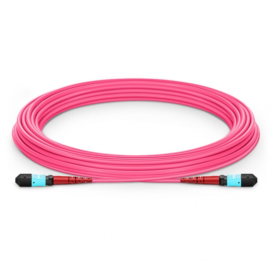 20m (66ft) MTP®- 24 (Female) to MTP®- 24 (Female) OM4 Multimode Elite Trunk Cable, 24 Fibers, Type A, Plenum (OFNP), Magenta