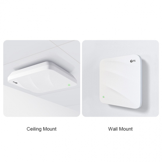 AP-W6T6817C, Wi-Fi 6 802.11ax 6817 Mbps Wireless Access Point, Seamless Roaming & 4x4 MU-MIMO Three Radios, Manageable via FS Controller or Standalone (Without PoE Injector)