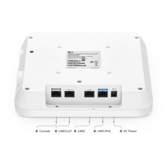 AP-W6T3267C, punto de acceso inalámbrico Wi-Fi 6 802.11ax 3267 Mbps, itinerancia continua y 2x2 MU-MIMO Tri-Band, administrable via el controlador FS o independiente (inyector PoE incluido)