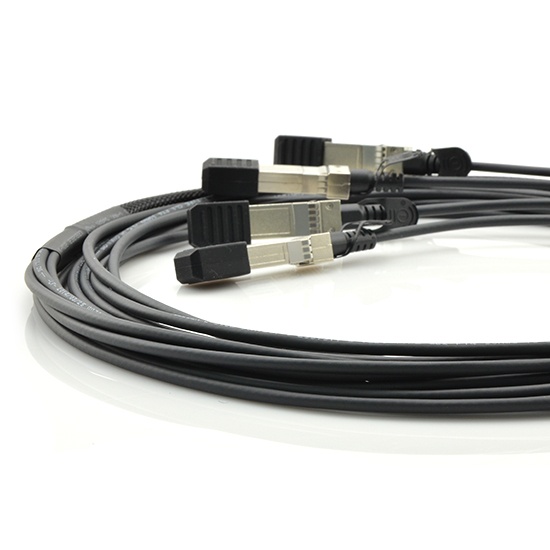 1.5m (5ft) Cisco QSFP-4SFP25G-CU1-5M Compatible 100G QSFP28 to 4x25G SFP28 Passive Direct Attach Copper Breakout Cable