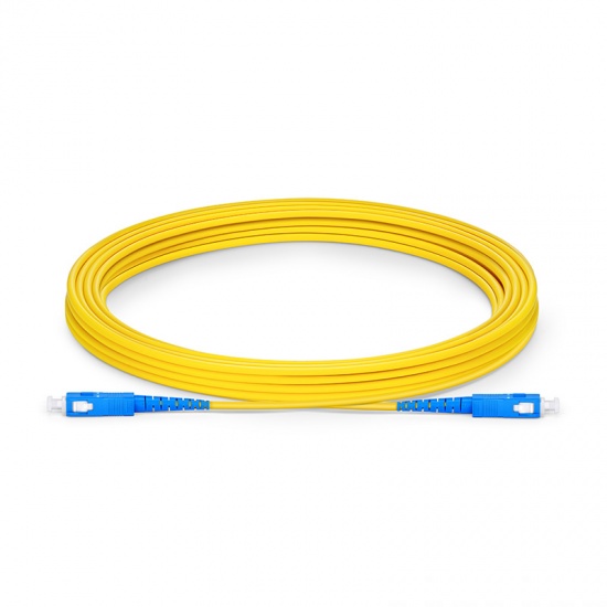 8m (26ft) SC UPC to SC UPC Simplex OS2 Single Mode PVC (OFNR) 2.0mm Fiber Optic Patch Cable