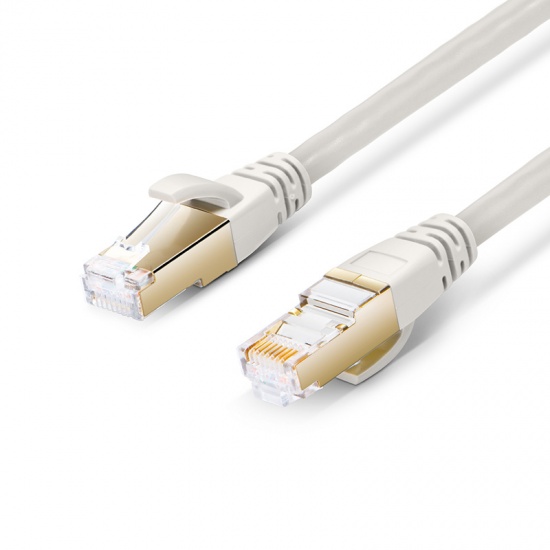 25ft (7.6m) Cat8 Snagless Shielded (SFTP) PVC CM Ethernet Network Patch Cable, Off-White