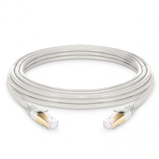 25ft (7.6m) Cat8 Snagless Shielded (SFTP) PVC CM Ethernet Network Patch Cable, Off-White
