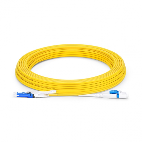 10m (33ft) Senko CS™ UPC to LC UPC Flat Clip Uniboot Duplex OS2 Single Mode PVC (OFNR) 2.0mm Fiber Optic Patch Cable, for 200/400G Network Connection