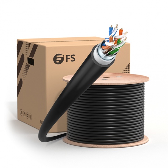Cat5e Solid Bulk Cable,1000ft, F/UTP, 24AWG, Black FS