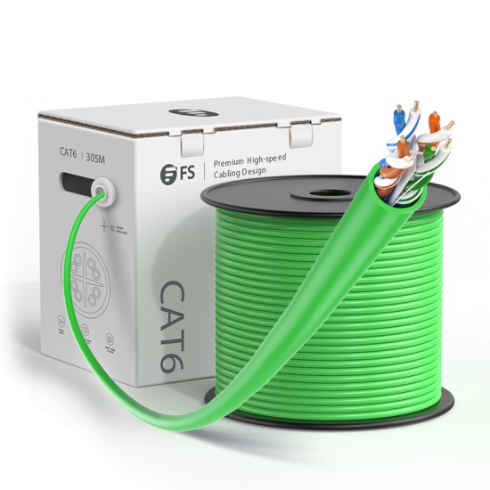 1000ft Green CAT 5e UTP Solid PVC CMR-Rated Cable 