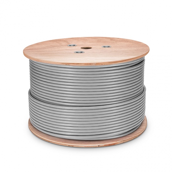 23AWG Solid Bare Copper 750MHz CMR Bulk Ethernet Cable 1000ft FTP ETL Listed Overall Foil Shield Cat6A Shielded Riser trueCABLE White 