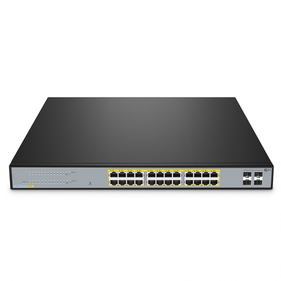 S2800S-24T4F-P, 24-Port Gigabit Ethernet L2+ PoE+ Switch, 24 x PoE+ Ports @220W, with 4 x 1Gb SFP Uplinks