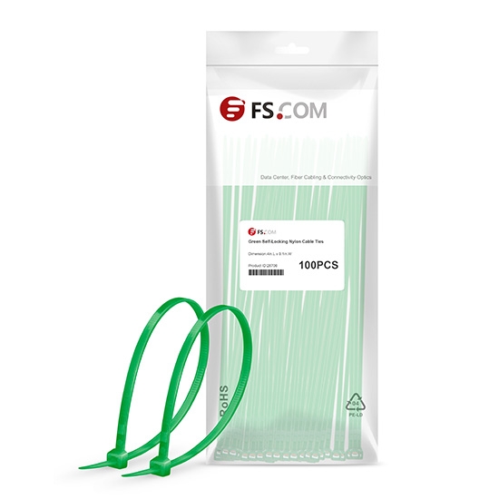 100pcs/Bag 8in.L x 0.2in.W Self-Locking Nylon Cable Ties-Green