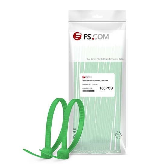 100pcs/Bag 8in.L x 0.2in.W Self-Locking Nylon Cable Ties-Green