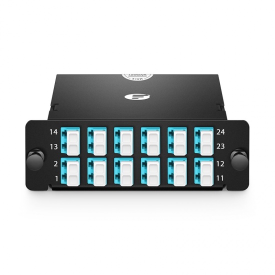 FHD 2 x MTP®12 Cassette, 24 Fibers OM3 Multimode, Type AF, 2 x 12F MTP