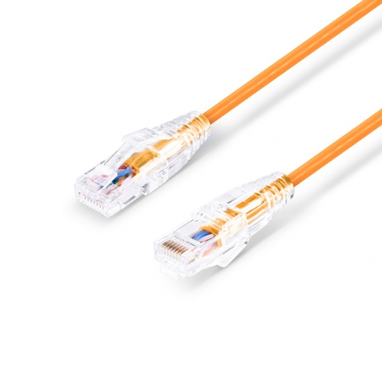 6in (0.15m) Cat6 Snagless Unshielded (UTP) PVC CM Slim Ethernet Network Patch Cable,  Orange