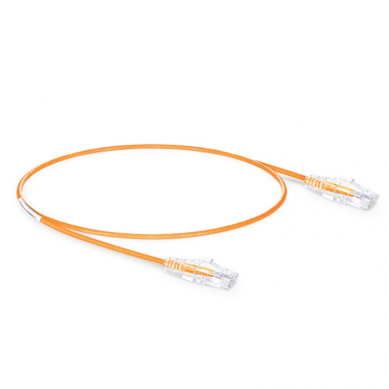 1.5ft (0.5m) Cat6 Snagless Unshielded (UTP) PVC CM Slim Ethernet Network Patch Cable, Orange