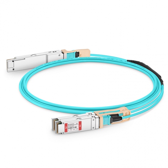 7m (23ft) FS for Mellanox Compatible 400G QSFP-DD to 2x200G QSFP56 Active Optical Breakout Cable
