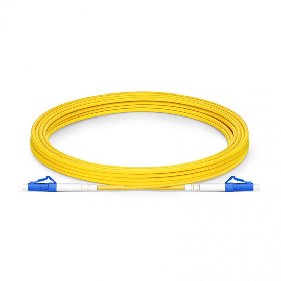 5m (16ft) LC UPC to LC UPC Simplex OS2 Single Mode PVC (OFNR) 2.0mm G.657.A2 Fiber Optic Patch Cable