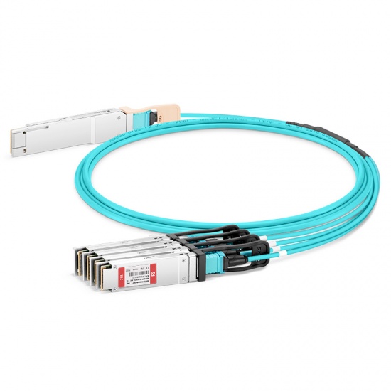 7m (23ft) Dell Compatible 400G QSFP-DD to 4x100G QSFP56 Active Optical Breakout Cable