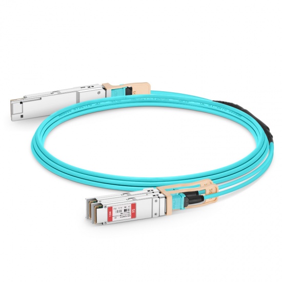 15m (49ft) Generic Compatible 400G QSFP-DD to 2x200G QSFP56 Active Optical Breakout Cable