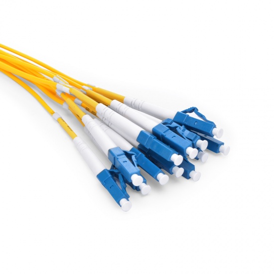Customized 12 Fibers OS2 Single Mode LC/SC/FC/ST/LSH Indoor Tight-Buffered Multi-Fiber Breakout Cable
