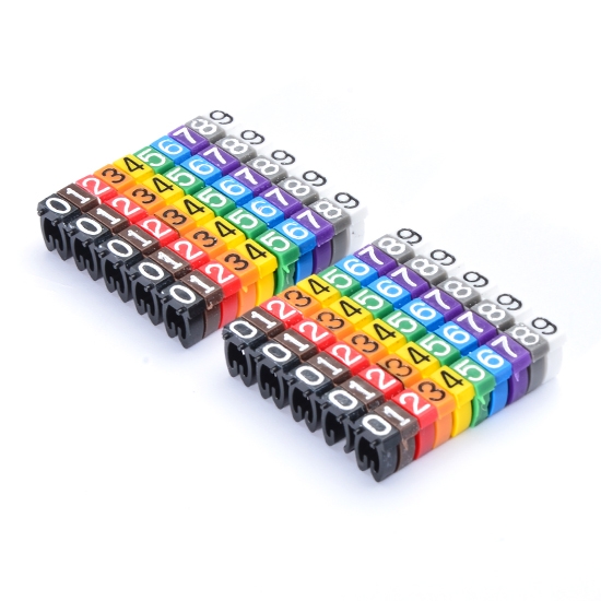 10pcs/Pack Cat5e Color Label Numeric Cable Wire Marker Identification
