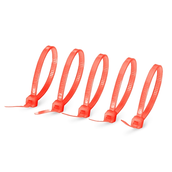 100pcs/Bag 8in.L x 0.2in.W Self-Locking Nylon Cable Ties-Red