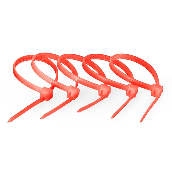 100pcs/Bag 8in.L x 0.2in.W Self-Locking Nylon Cable Ties-Red