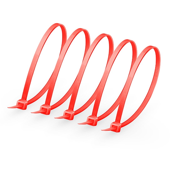 100pcs/Bag 4in.L x 0.1in.W Self-Locking Nylon Cable Ties-Red