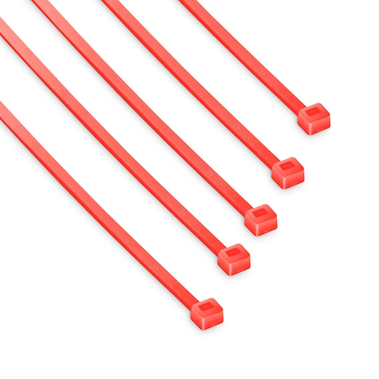 100pcs/Bag 4in.L x 0.1in.W Self-Locking Nylon Cable Ties-Red