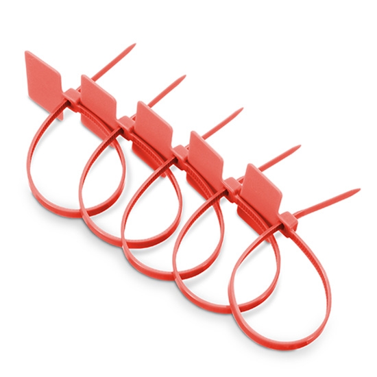 100pcs/Bag 6in.L x 0.15in.W ID Marker Nylon Cable Ties-Outside Flag-Red