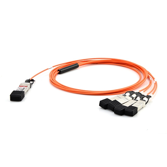 Customized 40G QSFP+ to 4x10G SFP+ Breakout Active Optical Cable