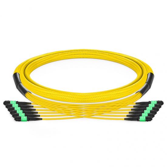 Customized 8-144 Fibers Senko MPO-12 OS2 Single Mode Elite Trunk Cable, Yellow