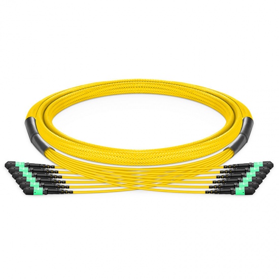 Customized 8-144 Fibers MTP®-12 OS2 Single Mode Elite Trunk Cable, Yellow