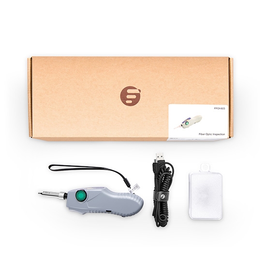 400X Handheld Fiber Optic Inspection Probe Microscope with USB Cable for LC/SC/FC Connectors