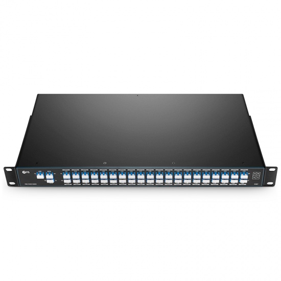 40 Channels 100GHz C21-C60, with 1310nm and Monitor Port, 3.5dB Typical IL, LC/UPC, Dual Fiber DWDM Mux Demux, 1U Rack Mount