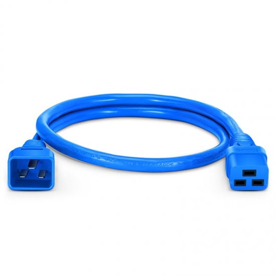 3ft (0.9m) IEC320 C20 to IEC320 C19 12AWG 250V/20A Power Extension Cord, Blue